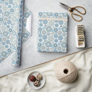 Papier Cadeau Festif Floral Mandala Flakes Motif