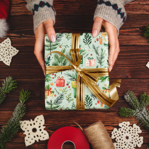 Papier Cadeau Festif Noël à thème Motif sans couture
