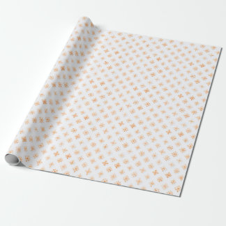 Papier Cadeau Festif Orange Snowflake Motif - Elégant hiver