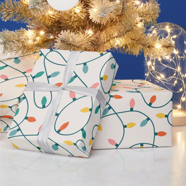 Papier Cadeau Festif Rétro Noël Light Strand Motif (Vacances)