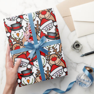 Papier Cadeau Festin Funny Père Noël