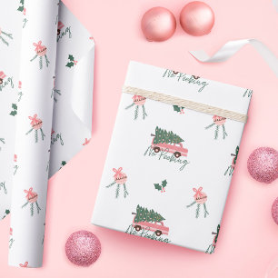 Papier Cadeau Festin Pas de Pékin Arbre de Noël Van Vintage