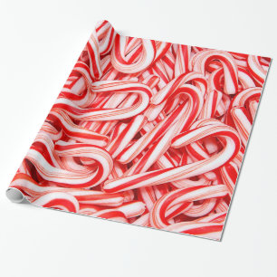 Papier Cadeau Festins de Noël de sucre de canne de Santa