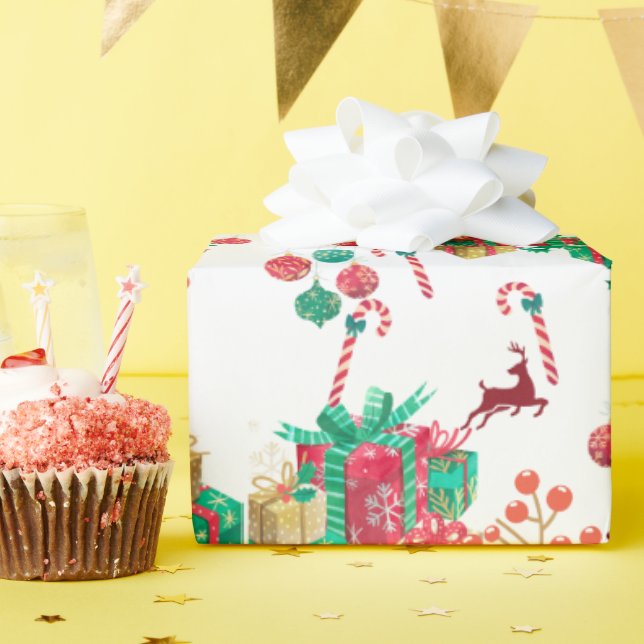 Papier Cadeau Festive Christmas Gift Wrap (Fête d'anniversaire)