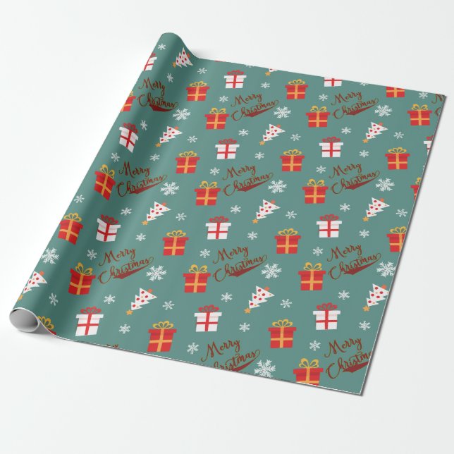 Papier Cadeau Festive Christmas Holiday  (Déroulé)