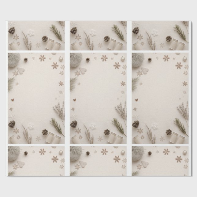 Papier Cadeau Festive Christmas Holiday Gift Wrap (Plat)