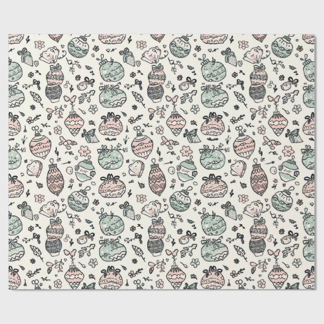 Papier Cadeau Festive Christmas Holiday Gift Wrap (Plat)