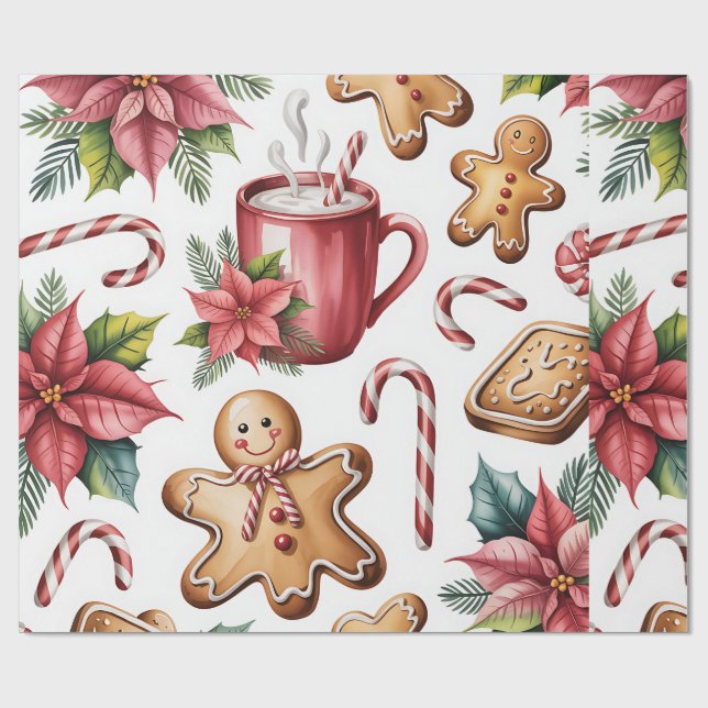 Papier Cadeau Festive Christmas Wrapping Paper (Plat)