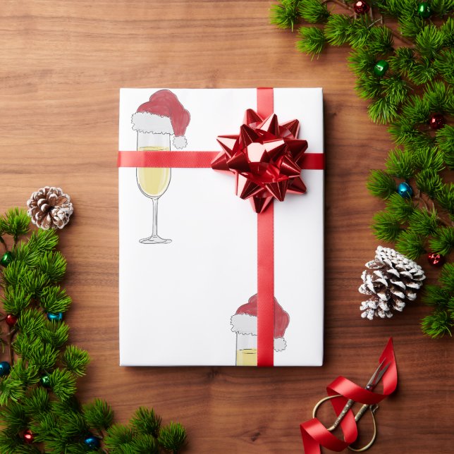 Papier Cadeau Festive de Noël Champagne Lover (Cadeau de vacances)