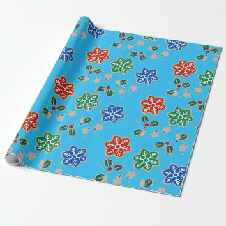 Papier Cadeau Festive Flambeau de neige Papier d'enveloppement d