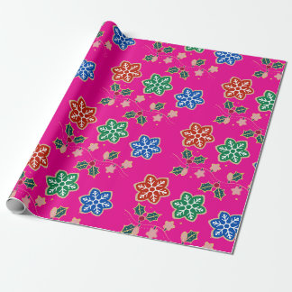 Papier Cadeau Festive Flambeau de neige Papier d'enveloppement d