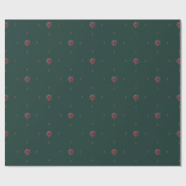 Papier Cadeau Festive Green Poinsettia Wrapping Paper