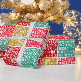 Papier Cadeau Festive "HO ! Oh ! Oh ! Papier d'enveloppement de
