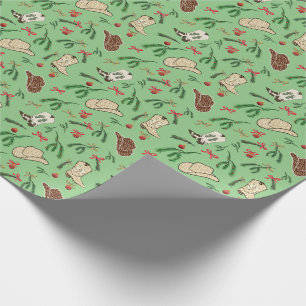 Papier Cadeau Festive Holiday Cowboy Rodeo Motif Sage