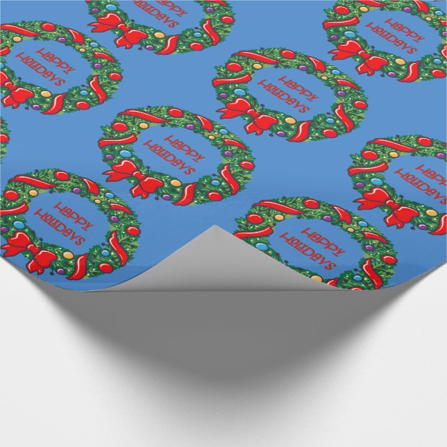 Papier Cadeau Festive Joyeux Vacances avec Whimsical Reef Modern (Coin)