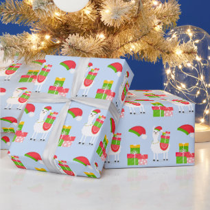 Papier Cadeau Festive Llama Christmas
