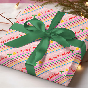 Papier Cadeau Festive moderne Joyeux Fêtes Noël
