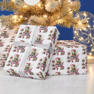 Papier Cadeau Festive Noël fabuleux elf carrelé motif