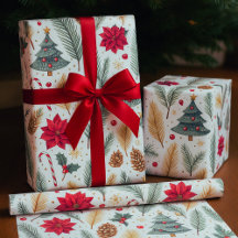 Festive Pine, Poinsettia Christmas Tree