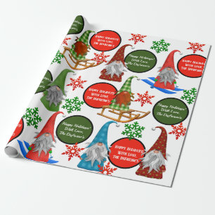 Papier Cadeau Festivités personnalisées Gnomes