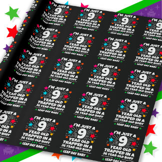 Papier Cadeau Fête d'anniversaire année bissextile 36e anniversa