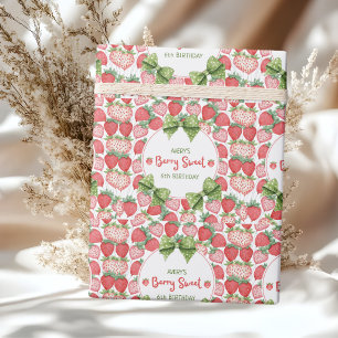 Papier Cadeau Fête d'anniversaire Berry Sweet 6 fraises 