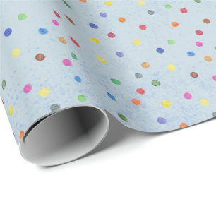 Papier Cadeau Fête d'anniversaire Bleue Confetti à gogo