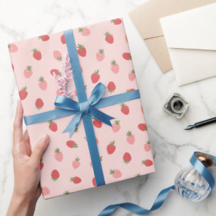 Papier Cadeau Fête d'anniversaire de fraises