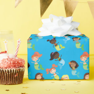 Papier Cadeau Fête d'anniversaire de la sirène