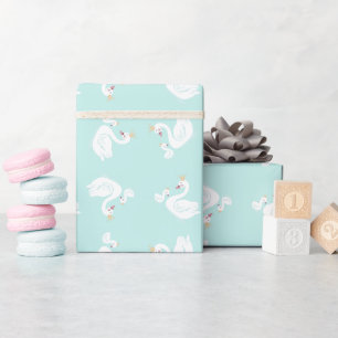 Papier Cadeau Fête d'anniversaire de Swan Turquoise