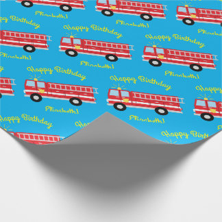Papier Cadeau Fête d'anniversaire du camion d'incendie