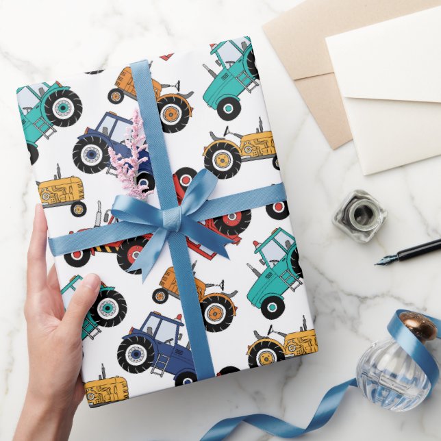 Papier Cadeau Fête d'anniversaire du tracteur (Cadeaux)