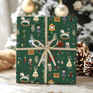 Papier Cadeau Fête d'anniversaire en or rouge Nutcracker