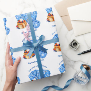 Papier Cadeau Fête d'anniversaire garçon Gaufres et Pyjamas