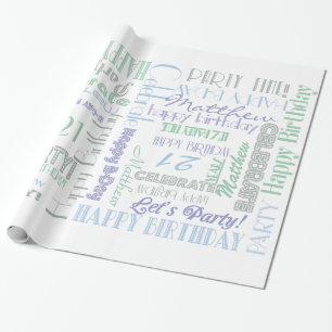 Papier Cadeau Fête d'anniversaire ! NOM et ÂGE du client cool