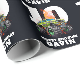 Papier Cadeau Fête d'anniversaire personnalisable de Camion Mons