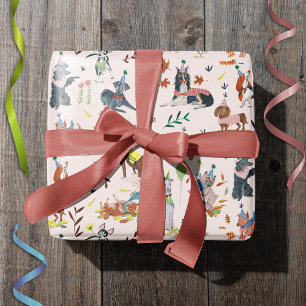 Papier Cadeau Fête d'anniversaire pour chien rose Let's Pawty