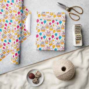 Papier Cadeau Fête d'anniversaire pour un Motif sans couture
