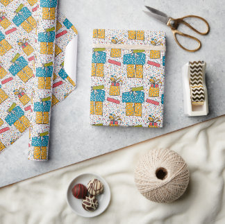 Papier Cadeau Fête d'anniversaire pour un Motif sans couture