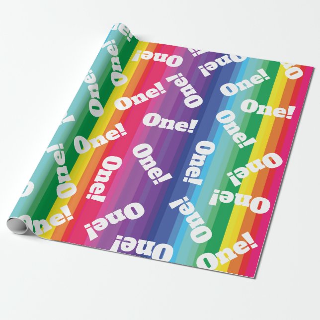 Papier Cadeau Fête d'anniversaire Rainbow (Déroulé)
