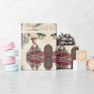 Papier Cadeau Fête d'anniversaire thème Marie Antoinette, thé à 