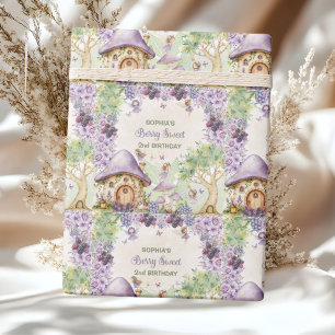Papier Cadeau Fête de 2e anniversaire Purple Berry Sweet