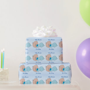 Papier Cadeau Fête de bébé garçon personnalisée