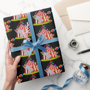 Papier Cadeau Fête de clown de cirque cool carrelée 