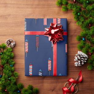 Papier Cadeau Fête de la Fête Nationale avec des Pétards