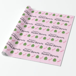Papier Cadeau Fête de la mariée rose de Luau de Flamant rose