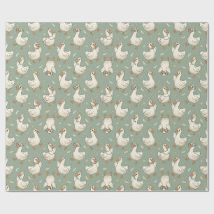 Papier Cadeau Fête de la poule idiote – Canard drôle Patter