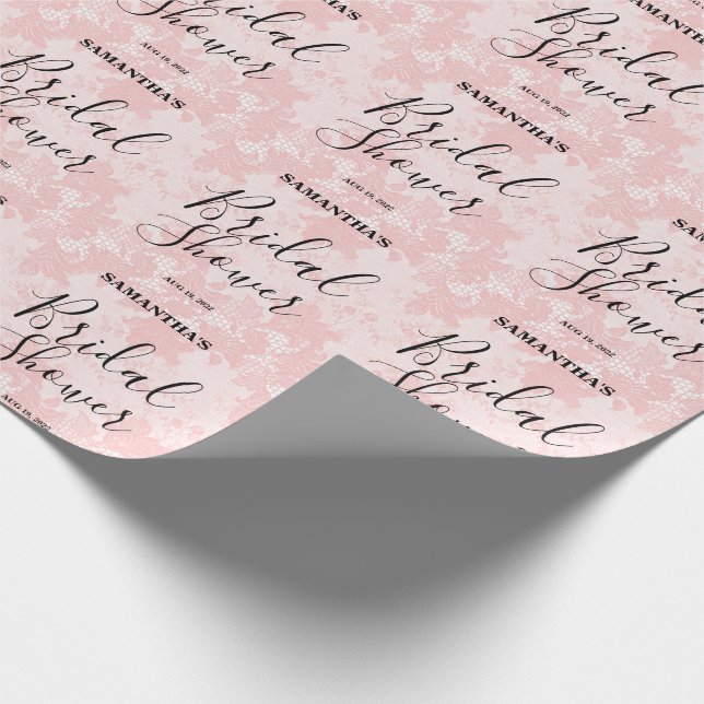 Papier Cadeau Fête de mariage au ruban rose  (Coin)