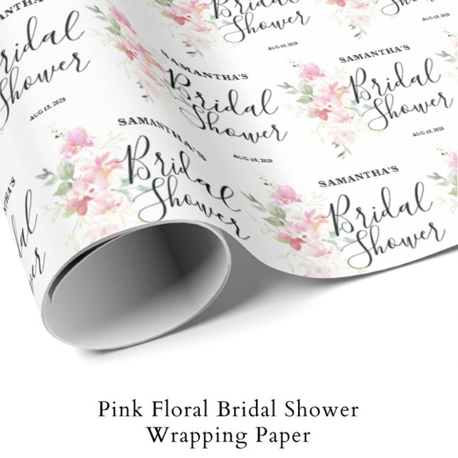 Papier Cadeau Fête de mariage en fleurs roses (Créateur téléchargé)