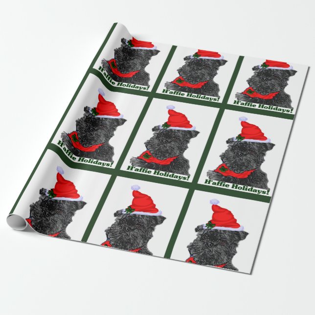 Papier Cadeau Fête de Noël Affenpinscher (Déroulé)